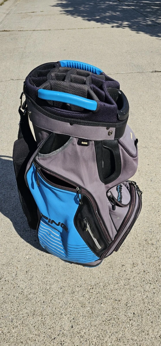 PING PIONEER Blue Black Grey Golf Cart Bag 15 Way Club Divider Cooler Pocket