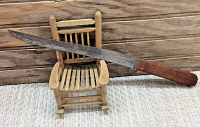 1960s MCM Cattaraugus Slicing Bread Knife Vanadium? 8'' Blade Wood Handle Vtg