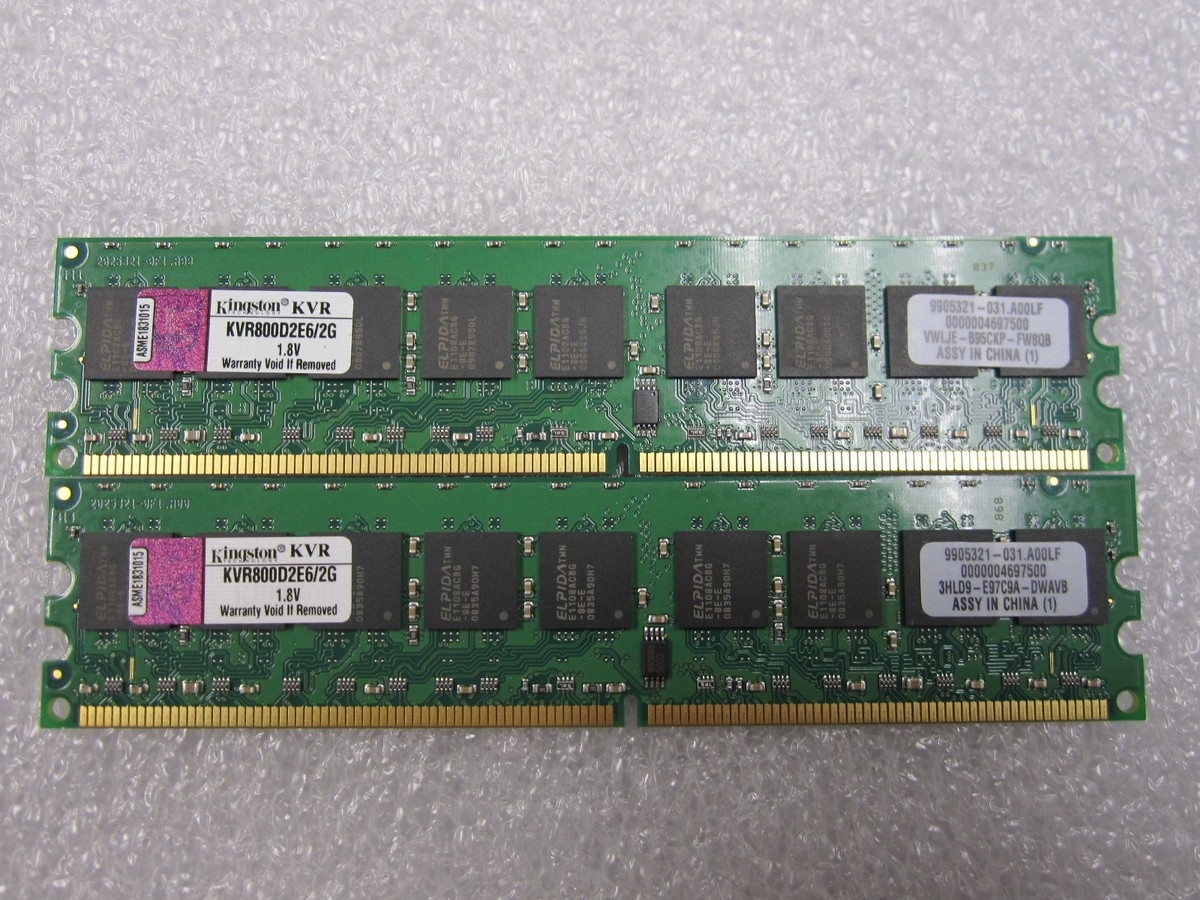 Kingston KVR800D2E6/2G 4GB (2x 2GB) DDR2 ECC RAM PC2-6400 800Mhz