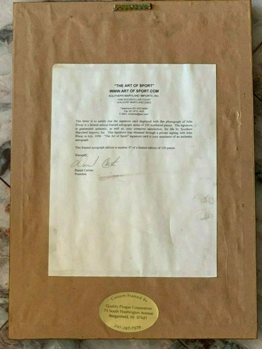 Foto autografiada de John Elway de los Denver Broncos 1998 edición limitada 47/100 con certificado de autenticidad - Imagen 5 de 6