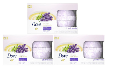 Dove Milk Swirls Bath Bombs Lavender & Honey Macaron Sulfate Free 2 x 2.8oz 3Box