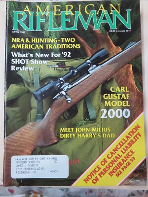 American Rifleman Magazine, APRIL 1992-FREE SHIPPING! MANY MORE LISTED ...