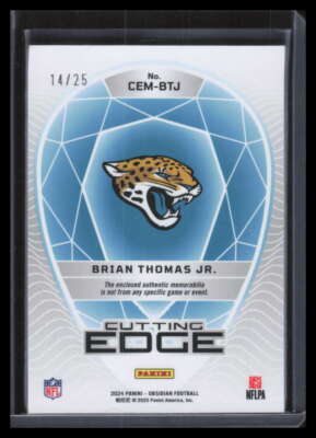 ブライアンページ 2024 Panini Obsidian Cutting Edge Blue 8 Brian Thomas Jr Rookie
