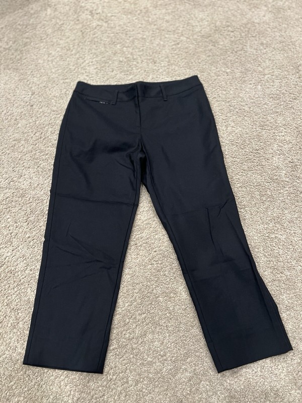 White House Black Market Crop Leg Dress Pants Women's Size 8 Black Perfect Form