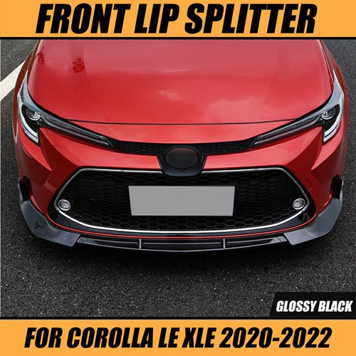 FITS TOYOTA COROLLA LE XLE L 2021-2025 SEDAN FRONT BUMPER LIP SPLITTER GLOSS BLK - Picture 4 of 10