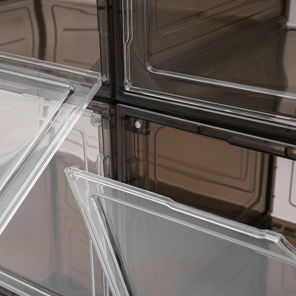 12 * Shoe Boxes Shoe Display Cases Black Brown Shoe Organizer Container Acrylic - Image 4 of 4