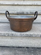 ANTICA CASSERUOLA RAME PENTOLA PAIOLO CALDAIO OTTONE FERRO TEGAME POLENTA VINTAG