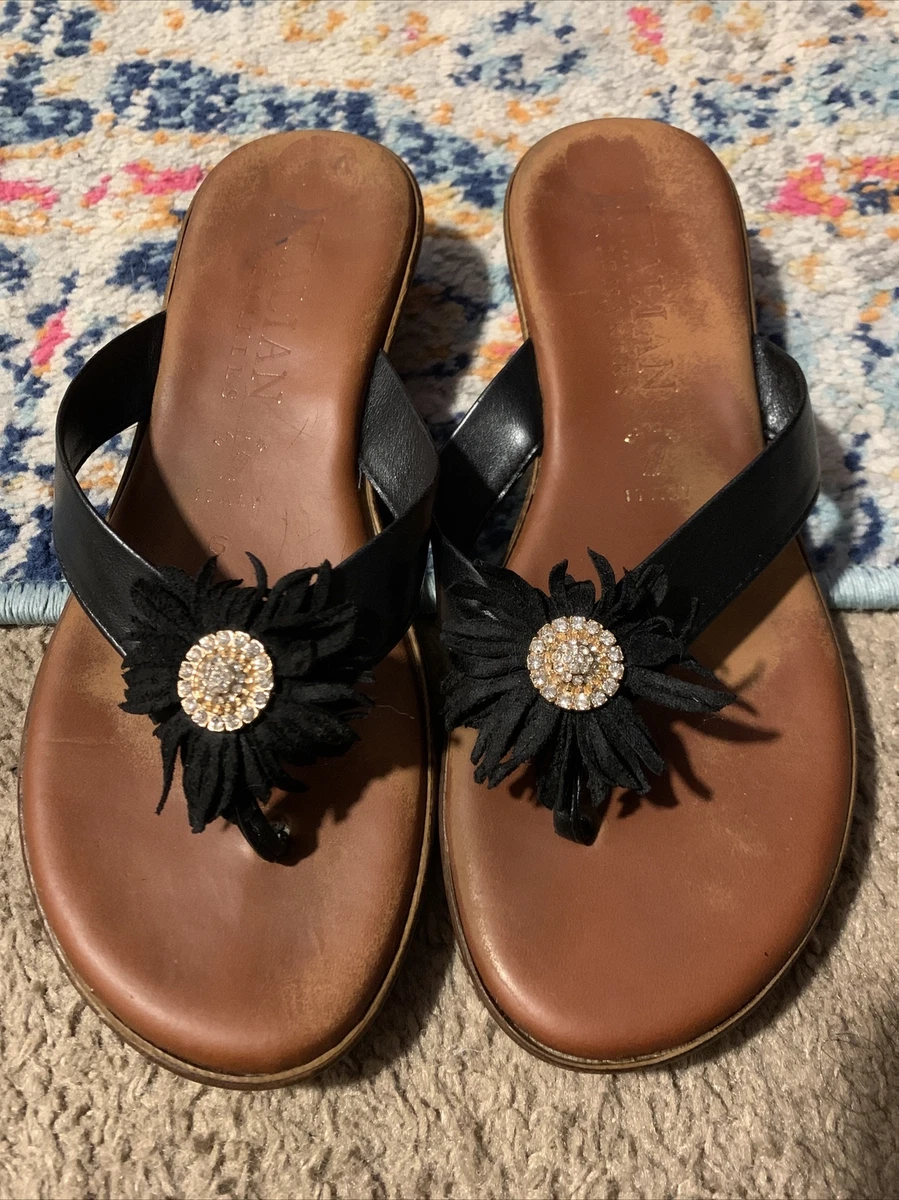 Italian shoemakers shop rhinestone sandals black