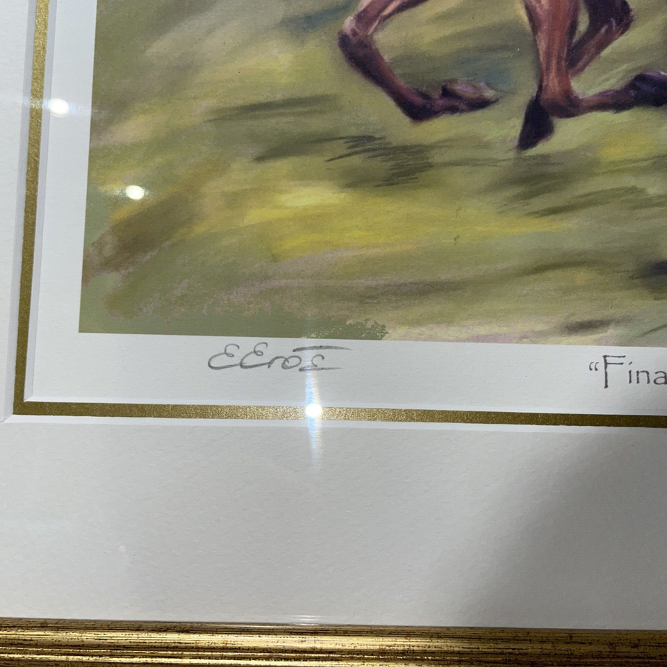 Limited Edition Print Final Furlong Horse Racing 281/450 Elaine Eros ...