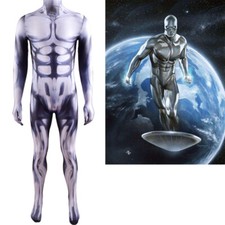 Fantastic Four Silver Surfer Jumpsuit Cosplay Costume For Adult Kids Halloween