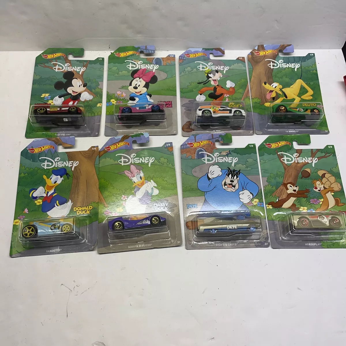 2017 Hot Wheels Disney Mickey Friends 8 Car Set