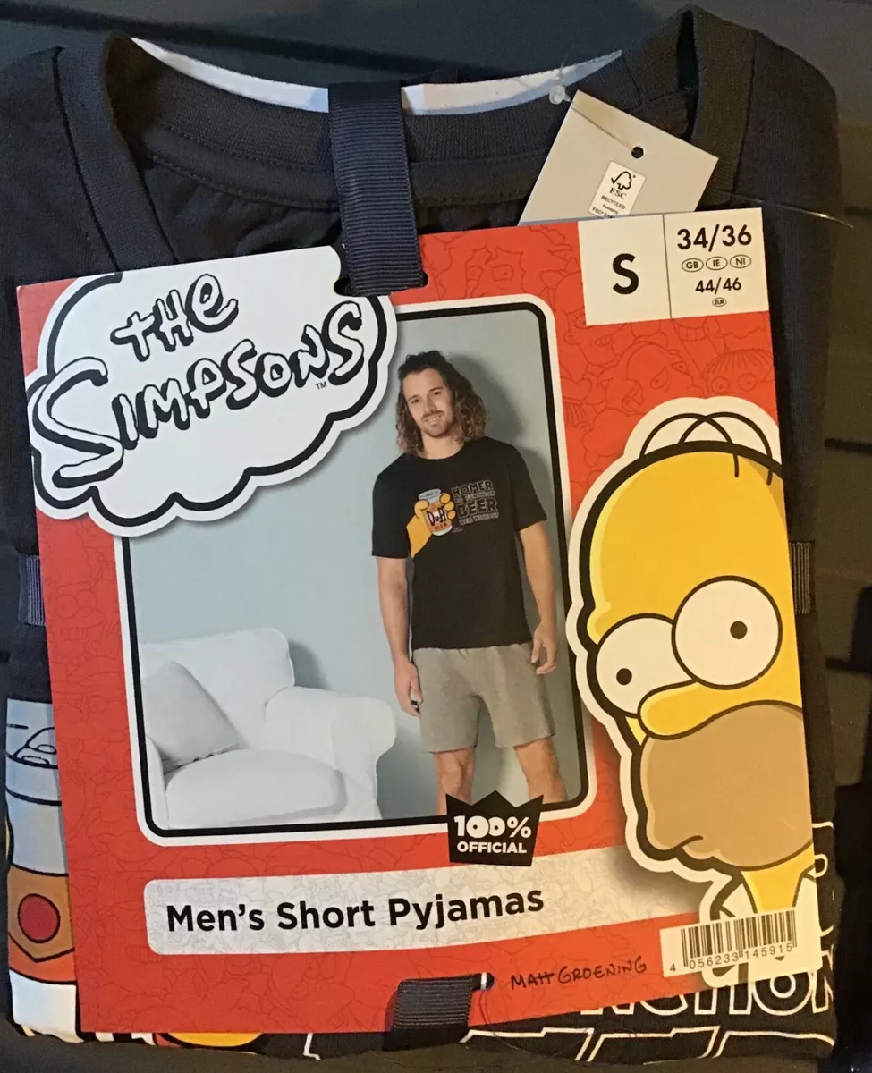 Men s Shortie Style Pyjamas with The Simpsons detail eBay