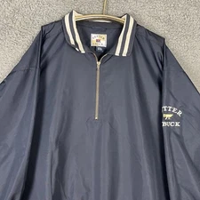 VTG CUTTER & BUCK LS 1/4 zip pullover golf windbreaker Jacket Mens XL navy blue