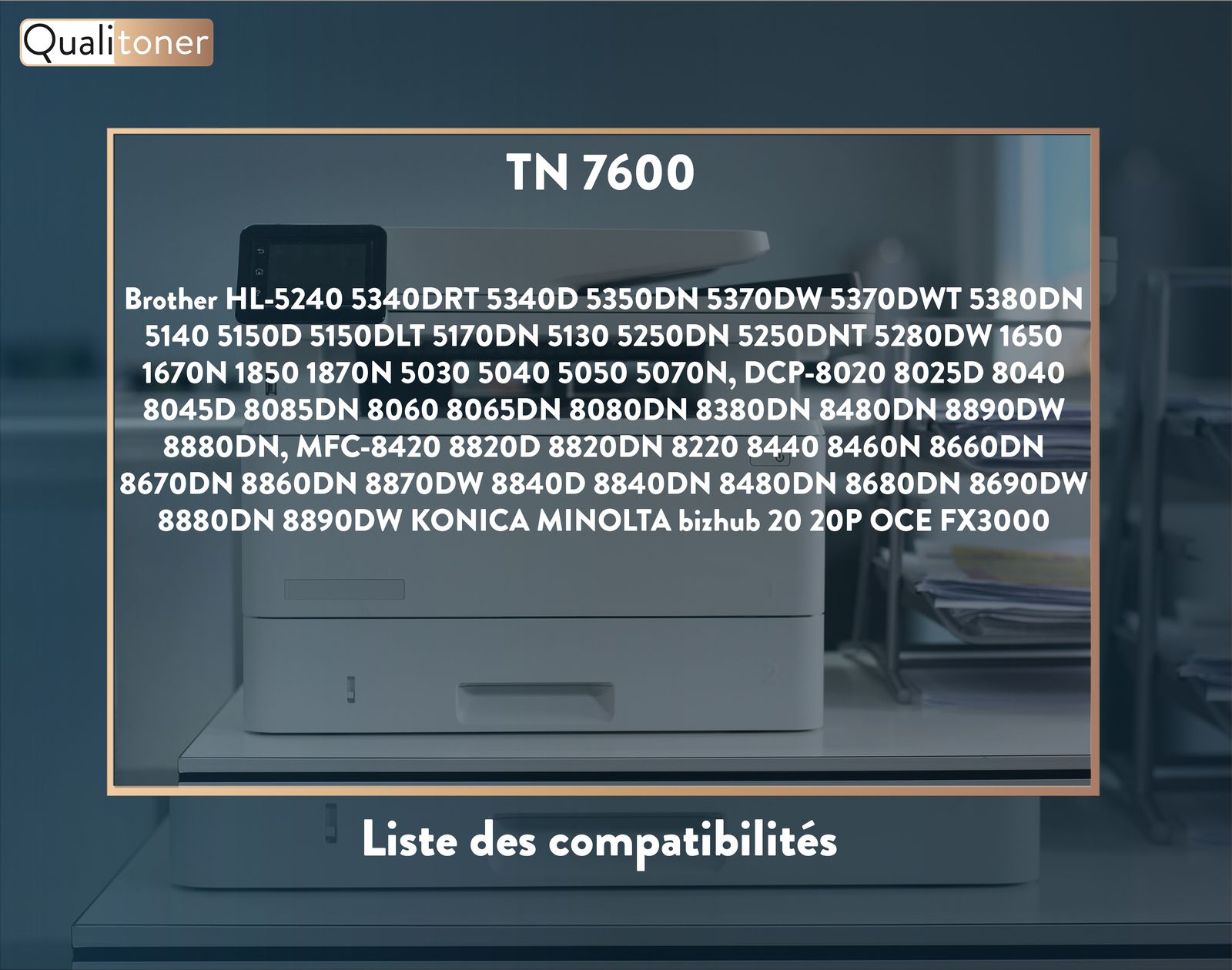 Toner noir TN 7600 haute capacité pour des textes nets et durables - 2