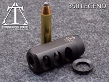 1/2x28  350 Legend Nitride muzzle brake with crush washer.  Made in the U.S.A.