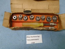 Oxwall USA Vintage 10 Pc 1/4" Drive Flex Socket Set for Radio TV Auto Hobby J324