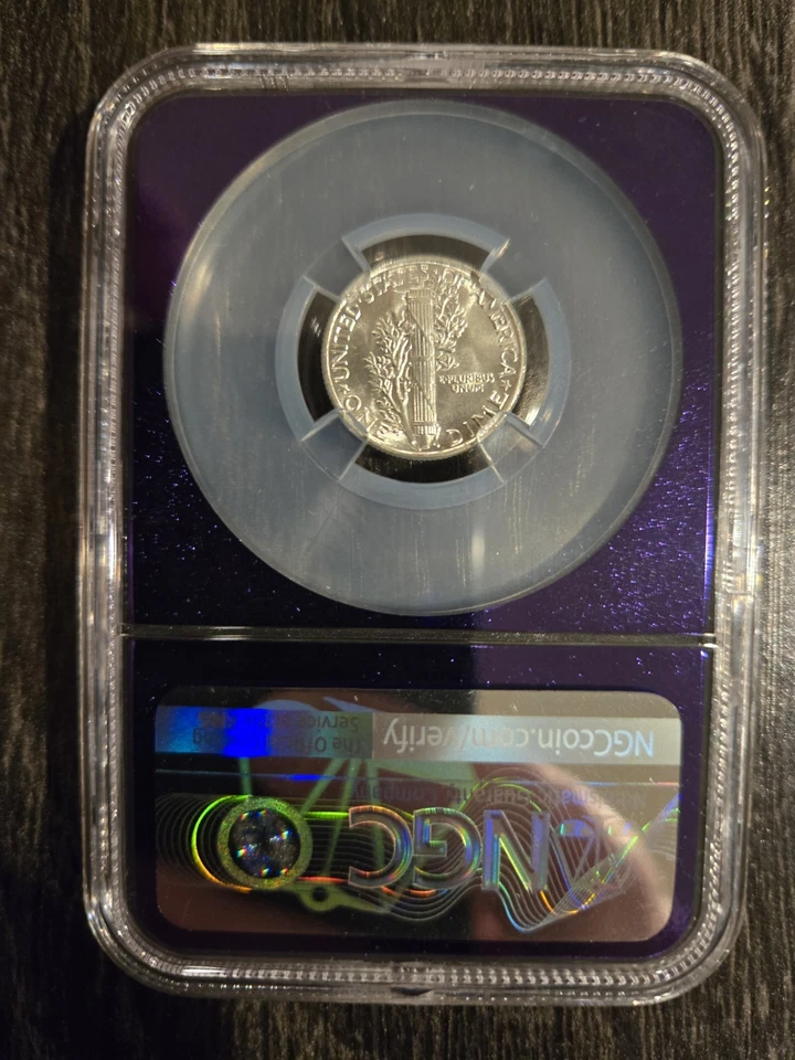 1945 MERCURY SILVER DIME NGC MS-66 - Purple Core - FREE SHIPPING! G1899 - Image 2 of 2