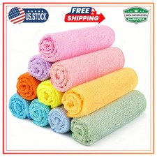 12x12 Inch Wash Cloths Face Towels 10 Pack Cotton Soft White