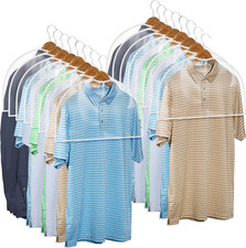 Clear Vinyl Shoulder Covers 16 Pack, 12x22 in Garment Protectors for Closet