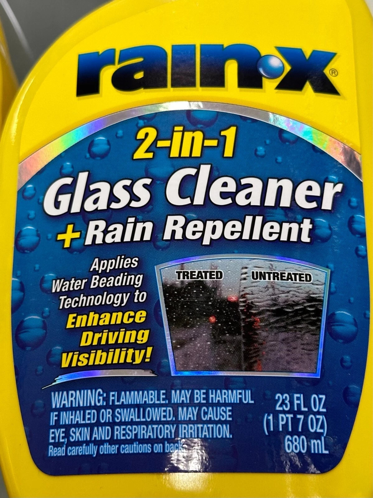 2-Pk Rain-X 2-in-1 GLASS CLEANER + RAIN REPELLENT Water Beading Protection SPRAY