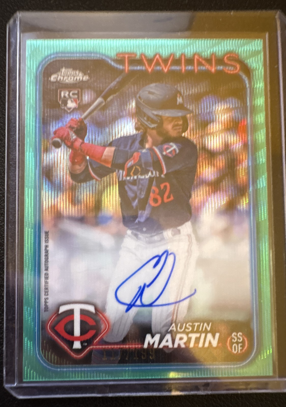 2024 Topps Chrome Update - Autographs Austin Martin #RA-AM Aqua Wave  #/199