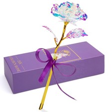LOVEINUSA Artificial Galaxy Rose Flower Gifts for Her, Galaxy Eternity Rose G...