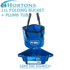 Pit Bull 11L Folding Collapsible Flexy Bucket & Plumb Tub - Plumbing Plumbers