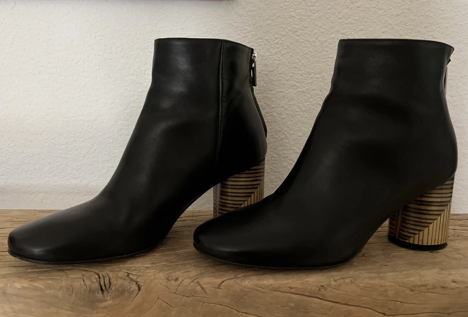 Taryn Rose Collection Made In Italy Black Leather Boots - Image 3 of 4