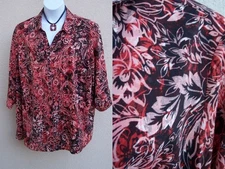 Catherines FALL COLORS NO GAP top shirt plus size 2x rust brick eggplant blouse