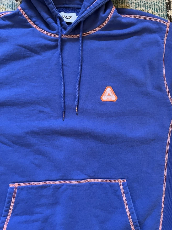 Palace Skateboards Neo Stitch Capucha Azul Neón Naranja Talla XL Puntada en Contraste Foto 4 de 4