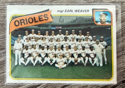 1980 Topps Team Checklist Sheet **Baltimore Orioles** #404 H/C Unchecked RARE