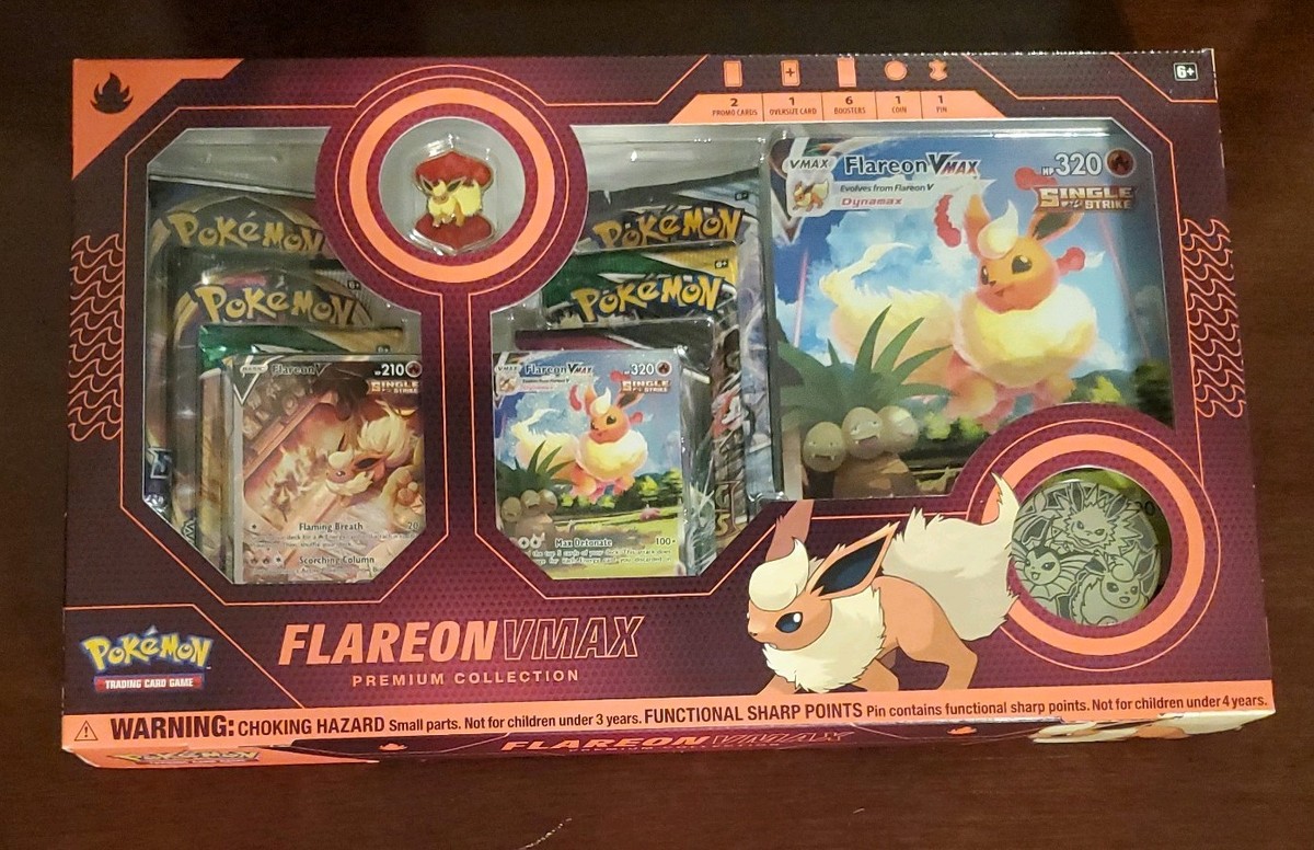 Pokemon TCG Flareon VMAX Premium Collection Box - Free Shipping