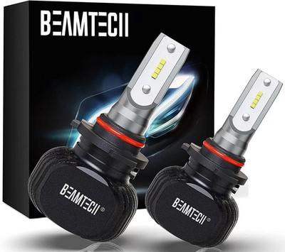 BEAMTECH 9005/HB3 LED Bulbs S1 Series Fanless 10000LM 50W 6500K Cool White -Pair