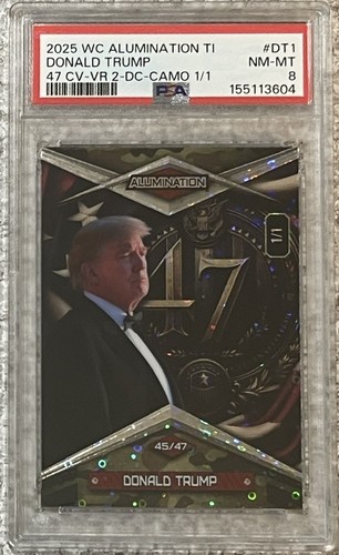 2025 WILD CARD ALUMINATION DONALD TRUMP INAUGURATION 1/1~PSA 8~BRAND NEW SLAB!!
