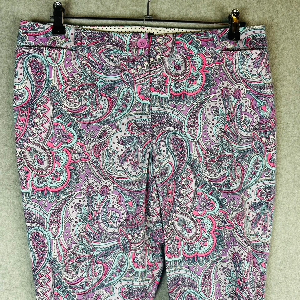 Pantalones Cortos Talbots Mujer Talla 12P Petite Perfect Paisley Púrpura Rosa Bolsillos  Foto 4 de 4