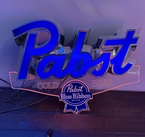 Vintage Rare Pabst Blue Ribbon Beer Brewery Vintage Light Up Sign Bar