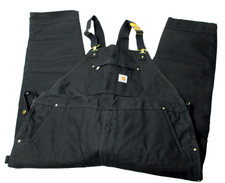 Carhartt Firm Duck Insulated Bib Overalls Loose Fit Mens 2XL Black