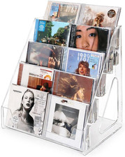 Acrylic CD Rack 5-Tier Cascading CD Storage Organizer, Holds up to 30 CD Jewel C