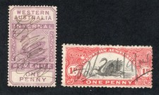 Western Australia  - (2) 19th Century Revenues  - Used      /       Lot 0726282