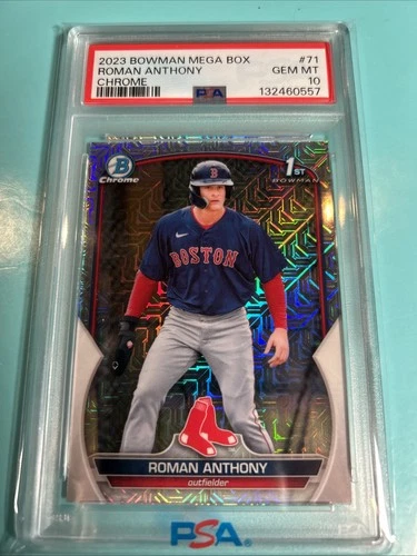 PSA 10 ROMAN ANTHONY 1st 2023 Bowman Chrome Mega Box Mojo Refractor RC GEM MINT