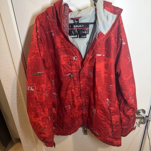 686 Mannual Skull Snowboard Ski Hooded Jacket Mens Large Red Insulated video thumbnail