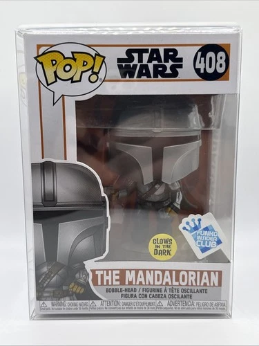 Funko Pop Star Wars The Mandalorian #408 GITD Exclusive NIB w/Protector