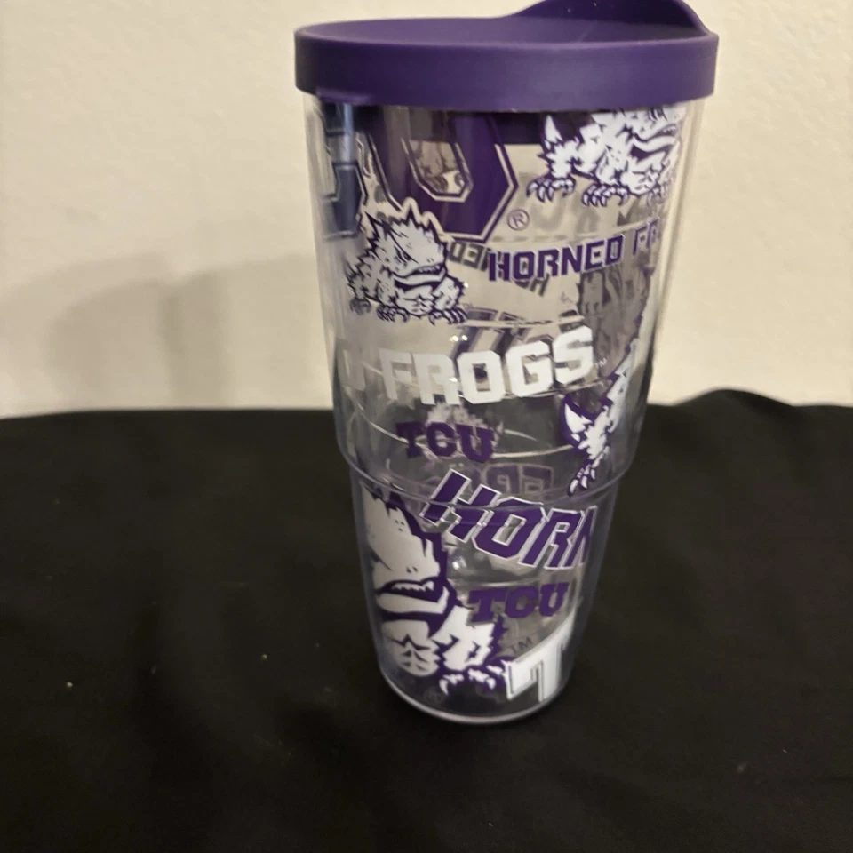 TCU 24 OZ VASO TERVIS “UNIVERSIDAD CRISTIANA DE TEXAS cuerno rana” tapa púrpura Foto 2 de 4