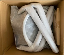 Pre-Owned 26" Swivel Bar Stool Counter Height PU Leather Chair w/ Back Footrest