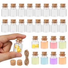 24 Pcs 5ml Mini Glass Bottles with Cork Stoppers for DIY Crafts Arts Party Favor