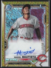 2021 Bowman Mariel Bautista 1st Chrome Prospect Auto Gold Shimmer Refractor #/50