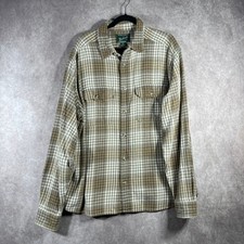 Woolrich Shirt Mens XL Tan Plaid Flannel Cotton Button Up Long Sleeves Casual