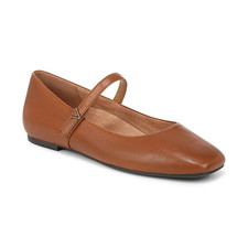 NEW Vionic Alameda Mary Jane Flat Women  s Tan Leather Comfort Flats