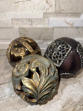 Orb Accent Ball Set Lot Of 3 Vintage