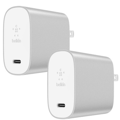 Belkin Boost 27W USB-C Wall Charger 2 Pack, Fast Charging Type-C Power Adapter